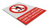 Clique para ampliar! - Sinal Proibido deitar lixo ou entulho (sujeito a aplicação de coima)